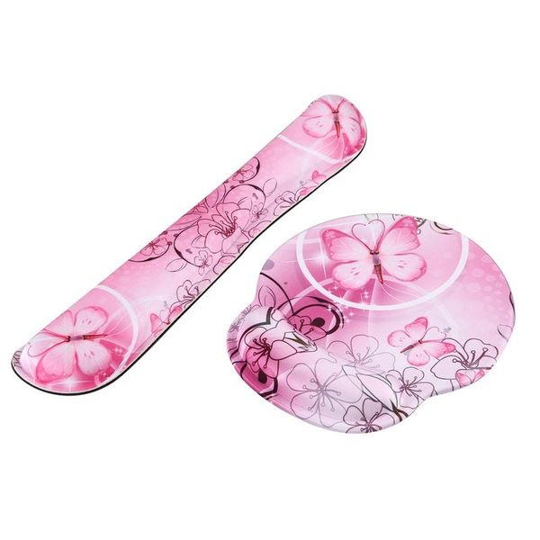 

mouse pads & wrist rests pad cotton keyboard holder set pad, with support and pink