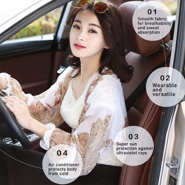 

scarves 2021 fashion anti-uv shawl sun protection clothing arm sleeves chiffon shirts protector sport cycling accessories, Blue;gray