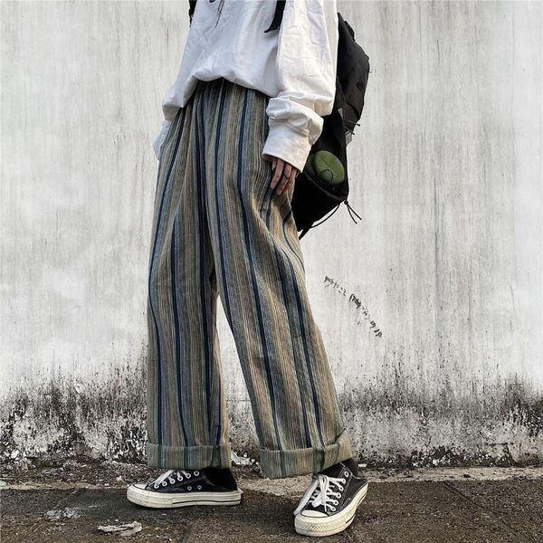 

men's pants hybskr men's korean style straight wide leg male trousers cotton loose 2021 fashion couple, Black