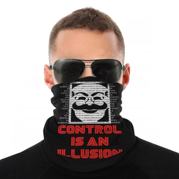 

scarves mr robot control is an illusion scarf half face mask halloween neck gaiter balaclava bandanas multi-functional headwear camping, Blue;gray