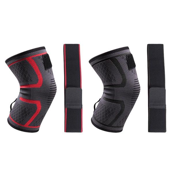 

elbow & knee pads 1pc knitted sports compression protective strap elastic support pad running cycling bandage gym fitness sleeves, Black;gray