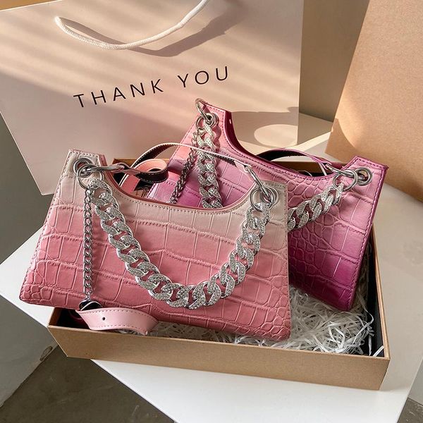 

retro crocodile pattern shoulder bag for women pu leather armpit france baguette casual female handbags advanced totes cross body