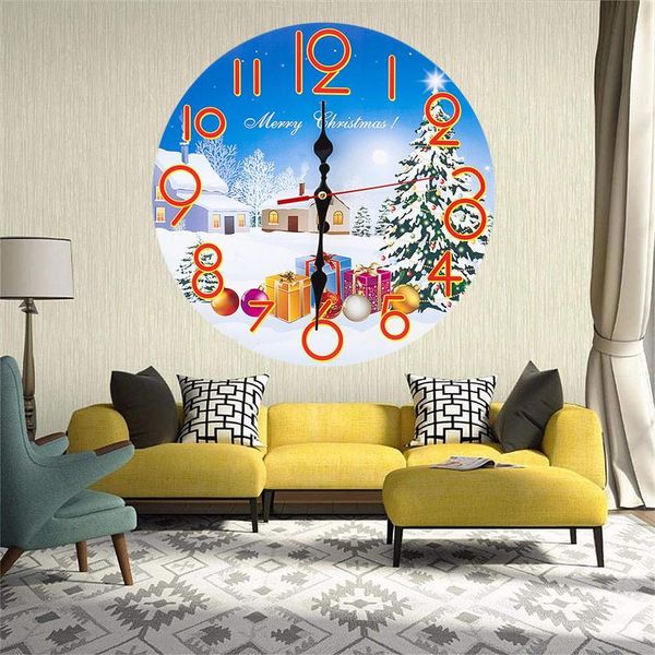 

wall clocks clock vintage wood 12 inch retro creative environmental protection frameless christmas day special home decor