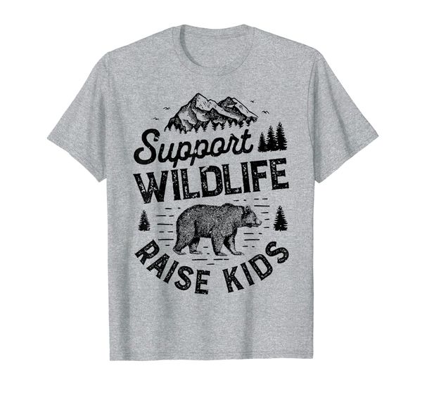 

support wildlife raise kids boys shirt mom dad mother parent t-shirt, White;black