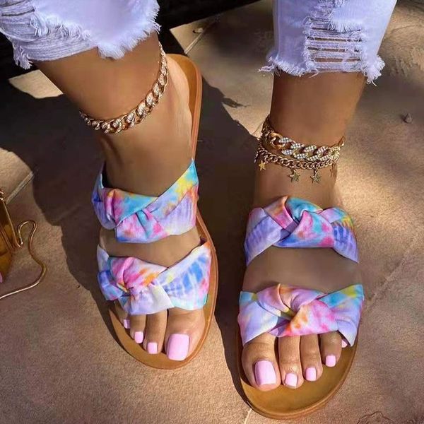 

slippers 2021 women bow print woman peep toe shoes female fashion summer women's footwear ladies beach casual plus size 43, Black