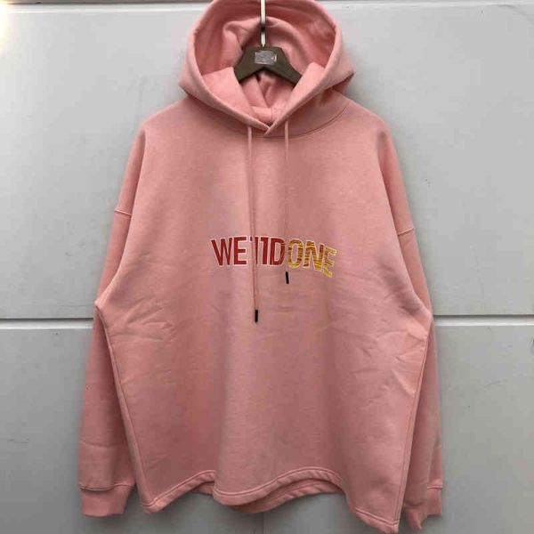 

men's hoodies & sweatshirts oversize we11done hoodie of the men's women streetwear black pink green welldone with hood ksfu