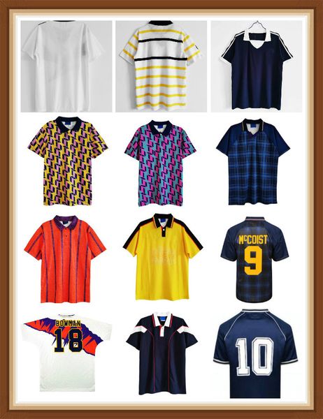 

1988 1991 1992 1993 scotland retro soccer jersey 88 93 mccoist bowman mcleish mcinally mo johnston vintage classic football shirt, Black;yellow