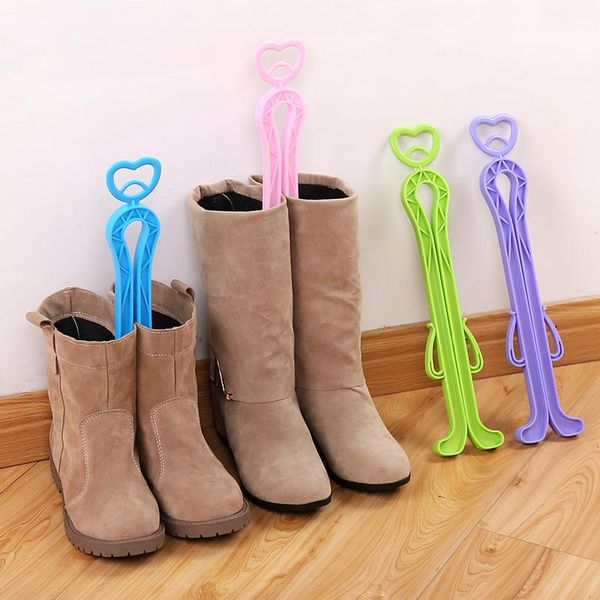 

plastic long boots holder shoe storage organizer supporter boot shaper stretcher hanger rack with two sides clip 35cm clothing & wardrobe