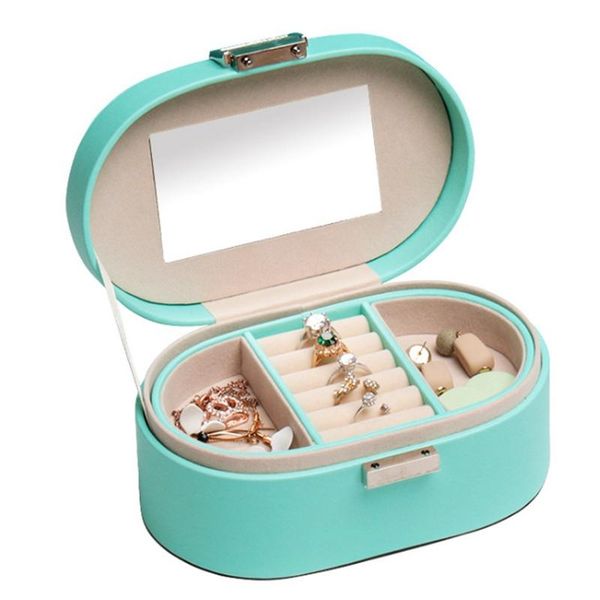

jewelry pouches, bags double-layer box portable travel storage earrings earring, Pink;blue
