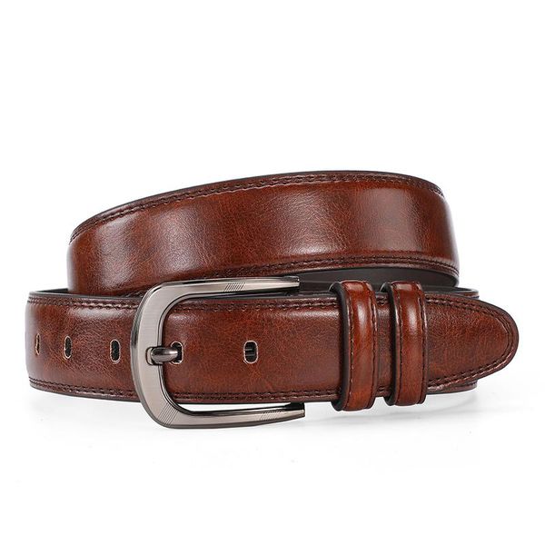 

belts classic jeans leather belt for men male genuine strap fashion men's trousers business waistband, Black;brown