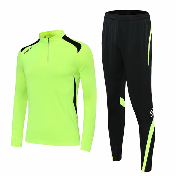 

#07 can be customized soccer tracksuit track kit running jacket chandal training suits sports wear and trousers, Black