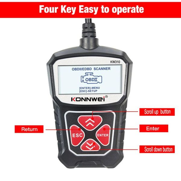 

code readers & scan tools obd2 car fault reader erase kw 310 engine diagnostic scanner reset tool live data for multifunction auto goods