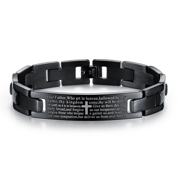 

black cross bracelet titanium steel chains trendy vintage exquisite classic fashion jewelry gifts man woman bracelets accessories european a