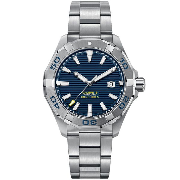 

men automatic mechanical watches classic style 43mm full stainless steel strap wristwatches montre de luxe, Slivery;brown