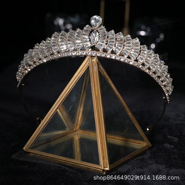 

hair clips & barrettes korean luxury bridal crown exquisite headdress wedding dress headband princess tiaras women jewelry accessories c065, Golden;silver