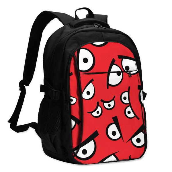 

backpack 2021 lapusb funny eyes travel male women leisure