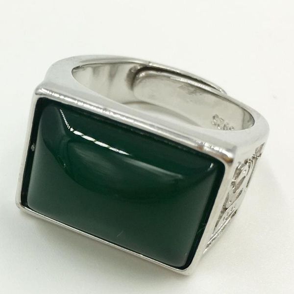

cluster rings fashion 1pcs green carnelian oblong women men ring 7~12" (us) adjust mc8465, Golden;silver