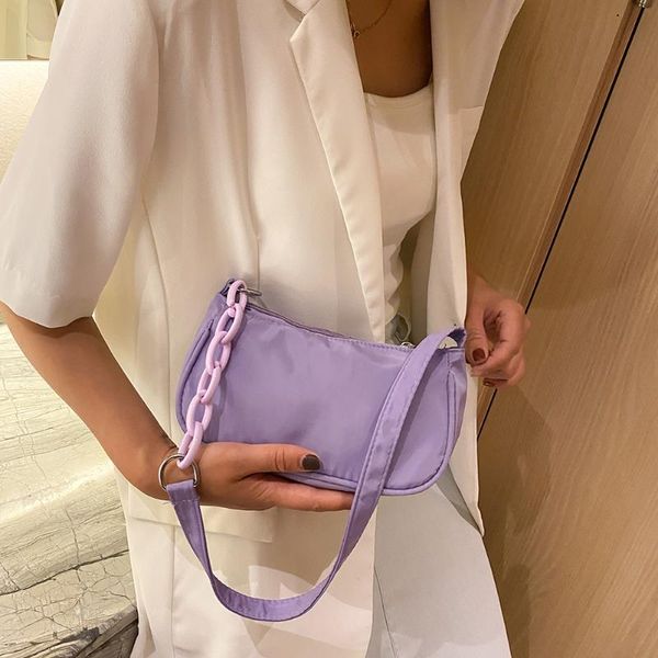 

simple women nylon handbags female classic texture creative chic leisure daily zipper underarm shoulder totes bags cross body