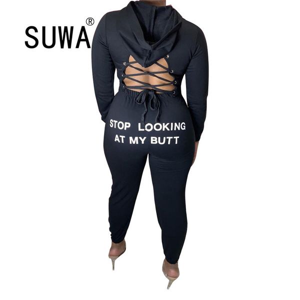 

sweatsuits for women two piece set long sleeve drawstring hoodies + letter tie dye trousers sweatpants spring fashion cloth 210525, White