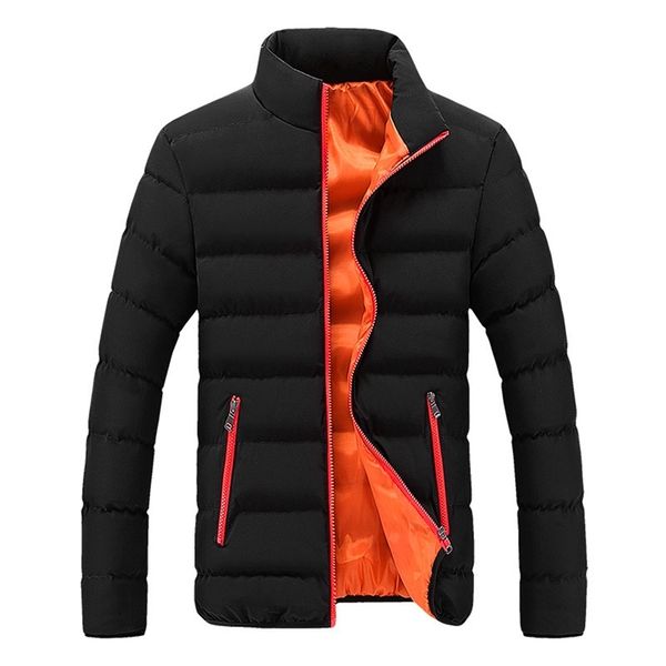 

daigelo men's solid color stand-collar cotton-padded jacket youth short padded jacket mens outing riding climbing warm coats 211018, Black
