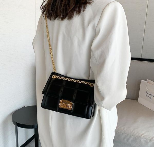 

shoulder bags 2021 summer all-match rhombus embroidery thread chain underarm bag women's single-shoulder diagonal handbag