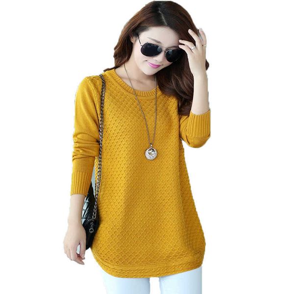

pull sweater women medium long casual plus size knitted pullover feminino elegant female sleeve spring autumn knit sweaters 210602, White;black