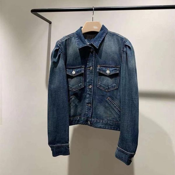 

women's jackets 2021 spring autumn ladies single-breasted fashion with pockets turn-down collar denim jacket coat, Black;brown
