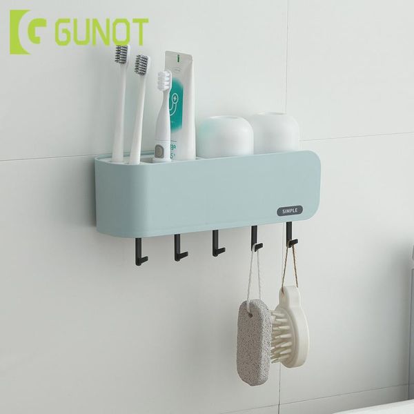 

bath accessory set gunot wall mount toothbrush holder plastic bathroom storage rack toothpaste with hook accessories