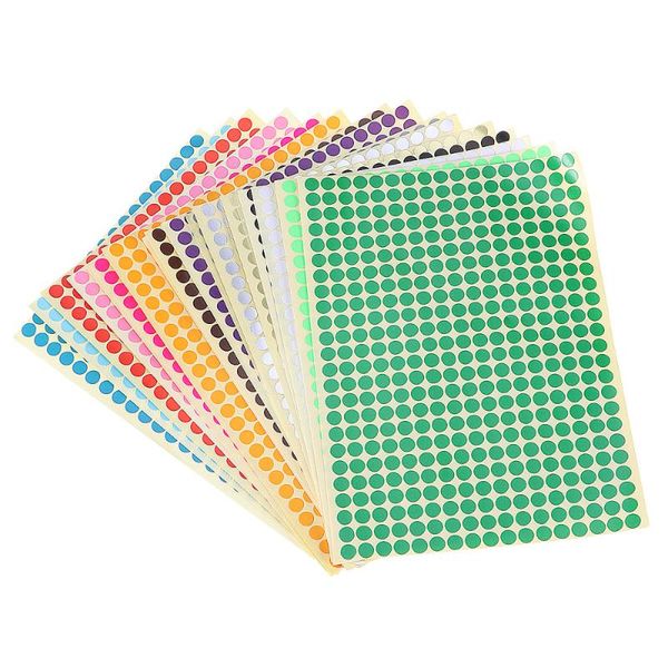 

gift wrap 16 pcs 6mm color-coding sticker bright color circle dot labels mixed