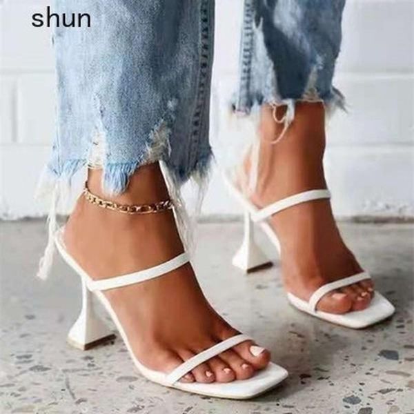 

sandals women summer outdoor sandal high square heel flip flop ladies slipper elegant slides shoes, Black