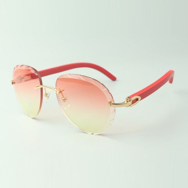 

classic sunglasses 3524027 with red natural wood arms glasses, direct sales, size: 18-135 mm, White;black