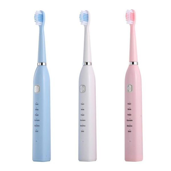 

electric toothbrush usb 4 replacement heads 6 cleaning modes smart