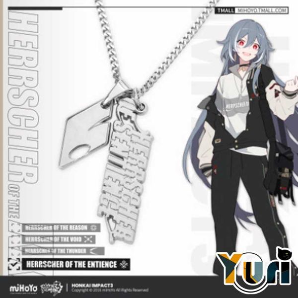 

pendant necklaces honkai impact 3 fu hua metal necklace for women men jewelry cosplay daily prop fashion gift c, Silver