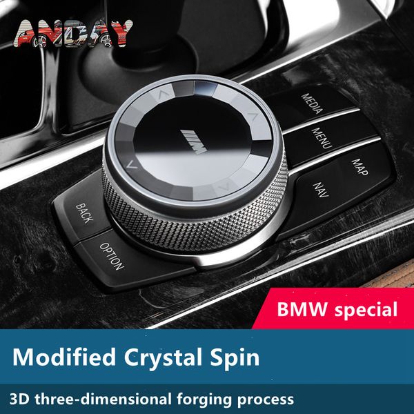 

crystal multimedia knob bolero dashboard suitable for bmw new 1 3 series e90 5 series x1 e60x5x6 modified decorative cover ceramic black int