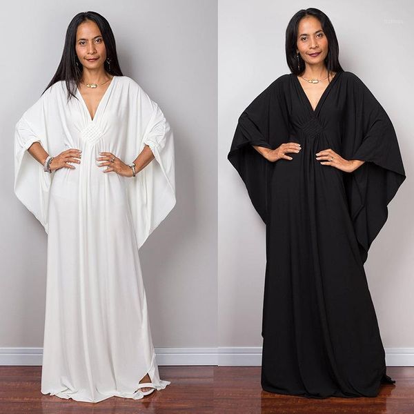 

women's swimwear solid color woven robe in the middle beach skirt loose bikini blouse swimsuit sunscreen, White;black