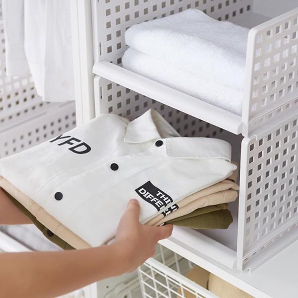 

hooks & rails multifunctional clothes wardrobe receiving bedroom creative cloth plastic layered separator drawer baskets frame shelf