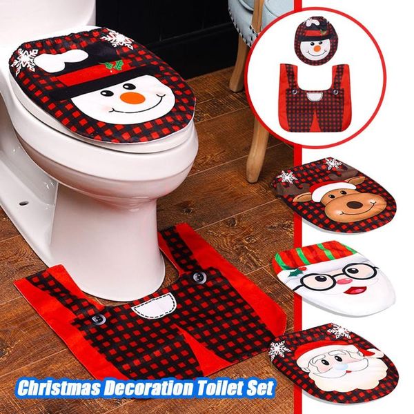 

bath accessory set a christmas santa decoration toilet seat cover and carpet combination year xmas 112