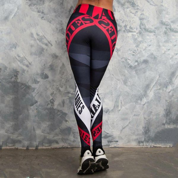

women's leggings 2021 pants women red striped letter printing gym sport slim fit fitness athletic compression sportswear, Black