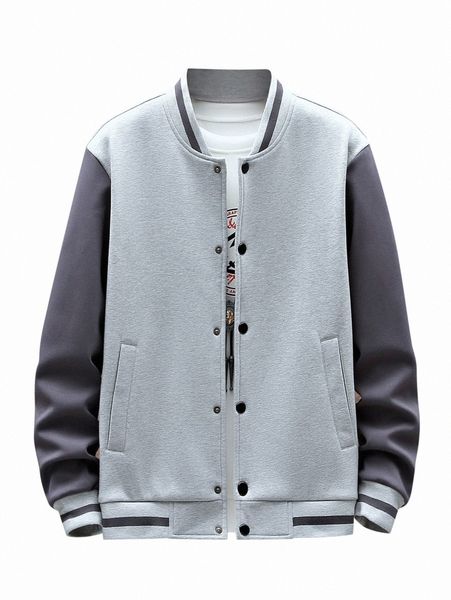 

men color block bomber jacket j3e0#, Black;brown