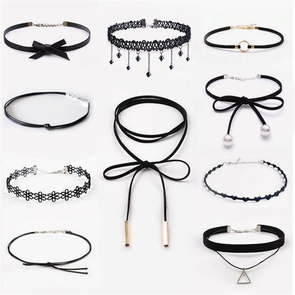 

korean jewelry harajuku pearl double-layer velvet leather square diamond black collar accessories short clavicle chain necklace neck belt