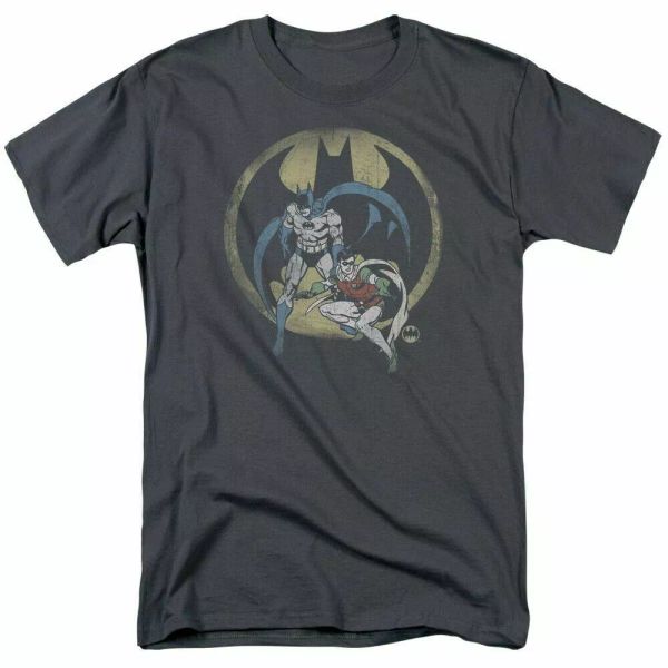

robin team t shirt mens licensed batman dc comics tee charcoal, White;black