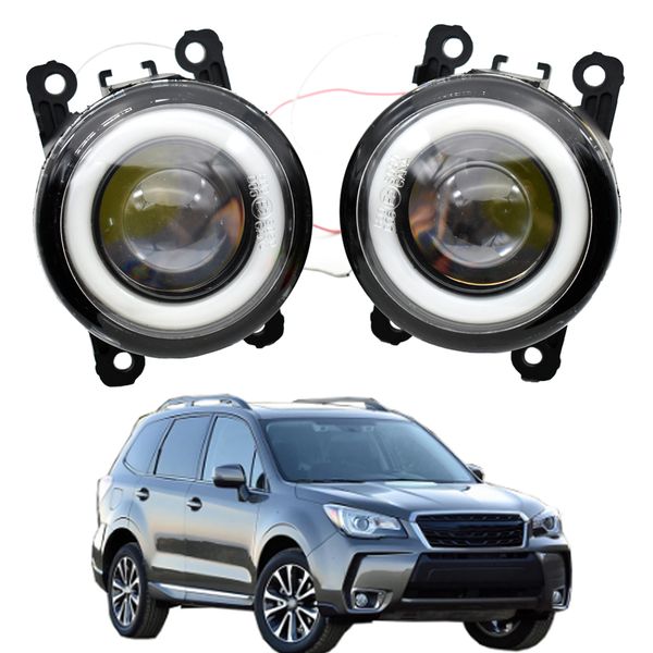 

car led fog light + angel eye drl daytime running light 12v for subaru forester 2013 2014 2015 2016 2017 2018
