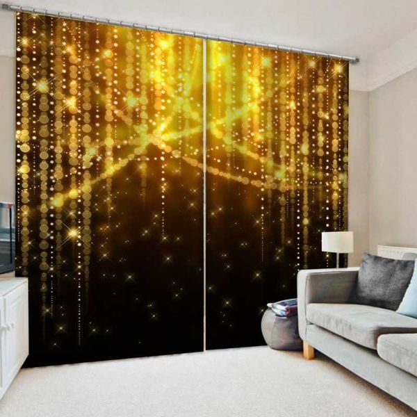 

curtain & drapes beautiful po fashion customized 3d curtains gold light window for living room