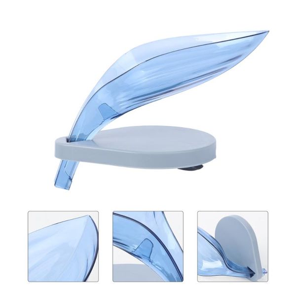 

soap dishes 2pcs creative holder leaves shaped box suction cup dish draining rack blue