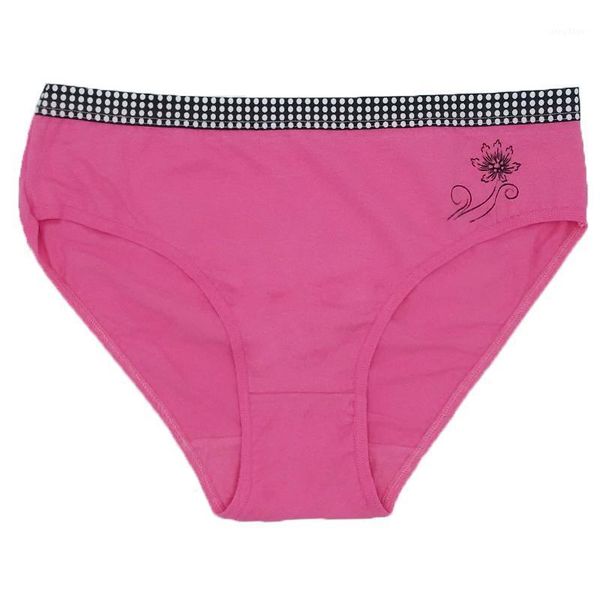 

women's panties cotton for women underwear large size printed lingerie plus 2xl/3xl/4xl big yards lady briefs mommy pants, Black;pink