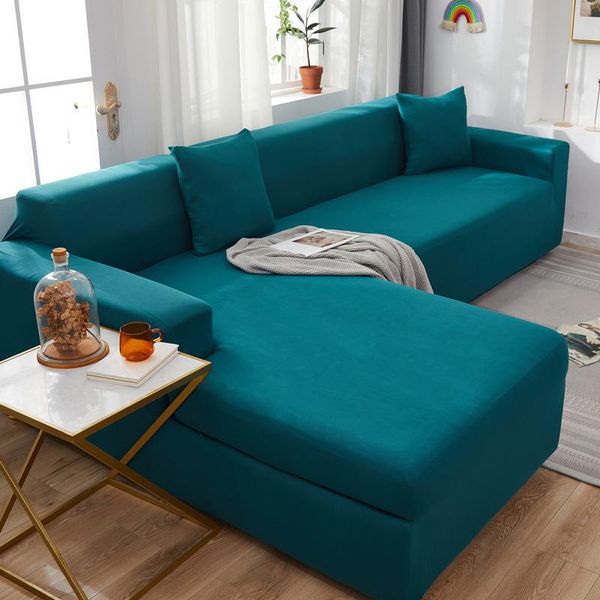 

chair covers solid color corner sofa cover set for living room elastic couch stretch towel l shape need buy 2pcs slipcovers