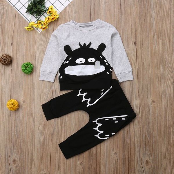 

2pcs toddler kids baby girl boy clothes sweatshirt long pants outfits set, White