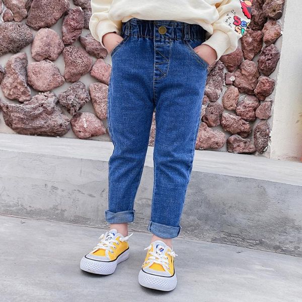 

jeans kids solid color for girls 2021 est spring autumn kid clothes, Blue