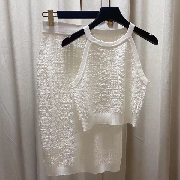 

luxury women's two piece dress 2022 spring summer o neck print shirts brand same style designer clothing 0222-21, White