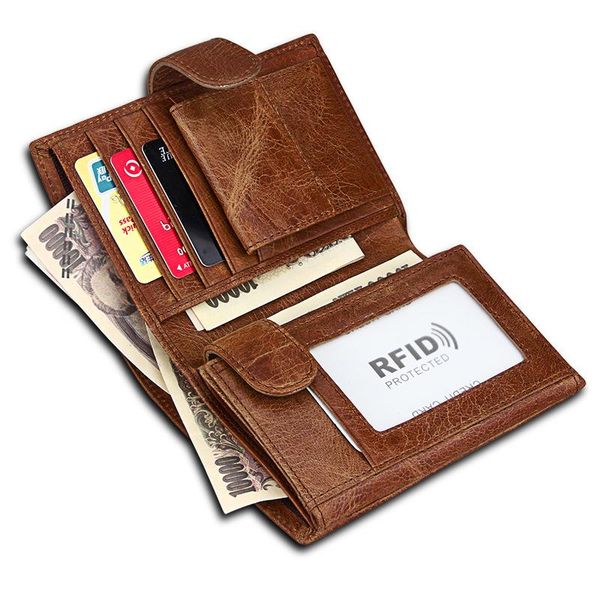 

men wallets genuine leather coin procket fashion wallet short purse slim, Red;black